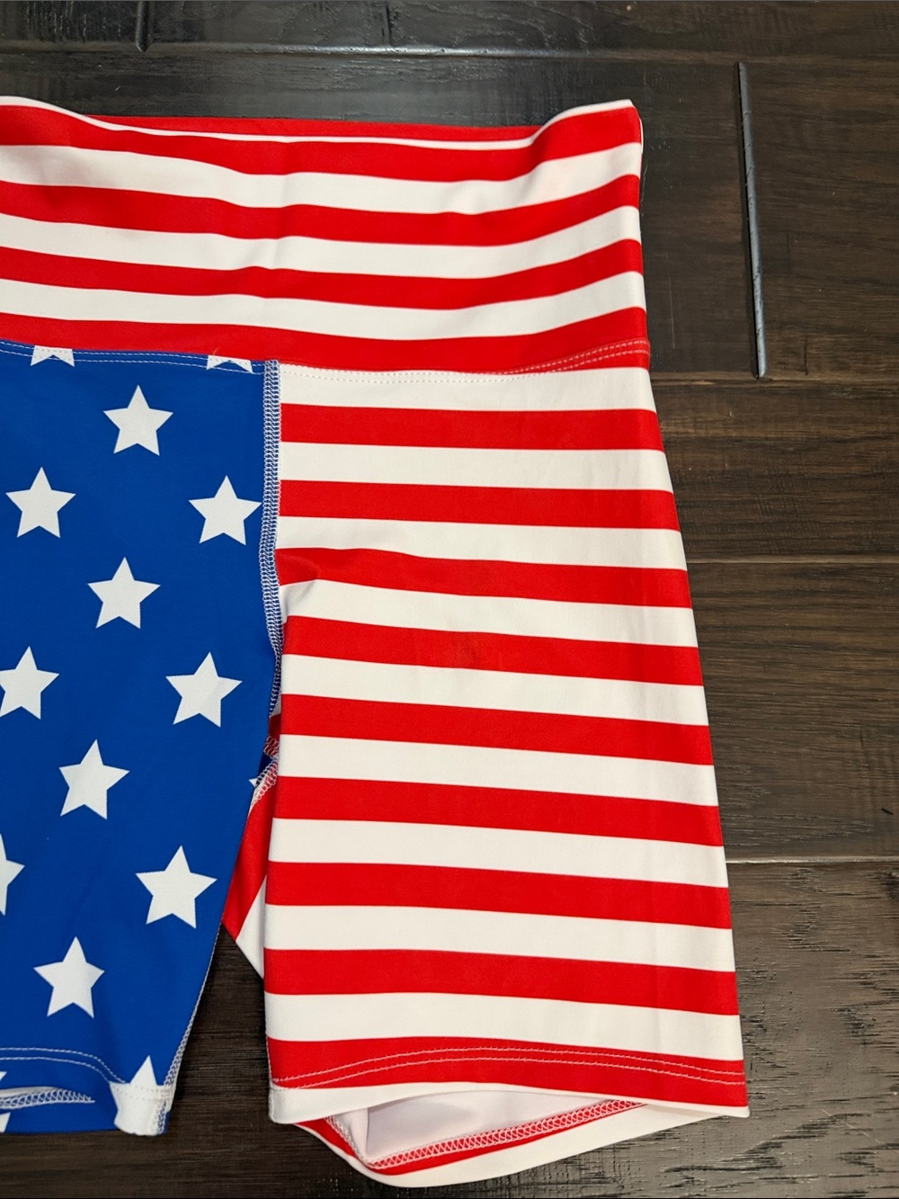 Bike Shorts Patriotic Star & Stripe - Red, White & Blue - Picture 4 of 6